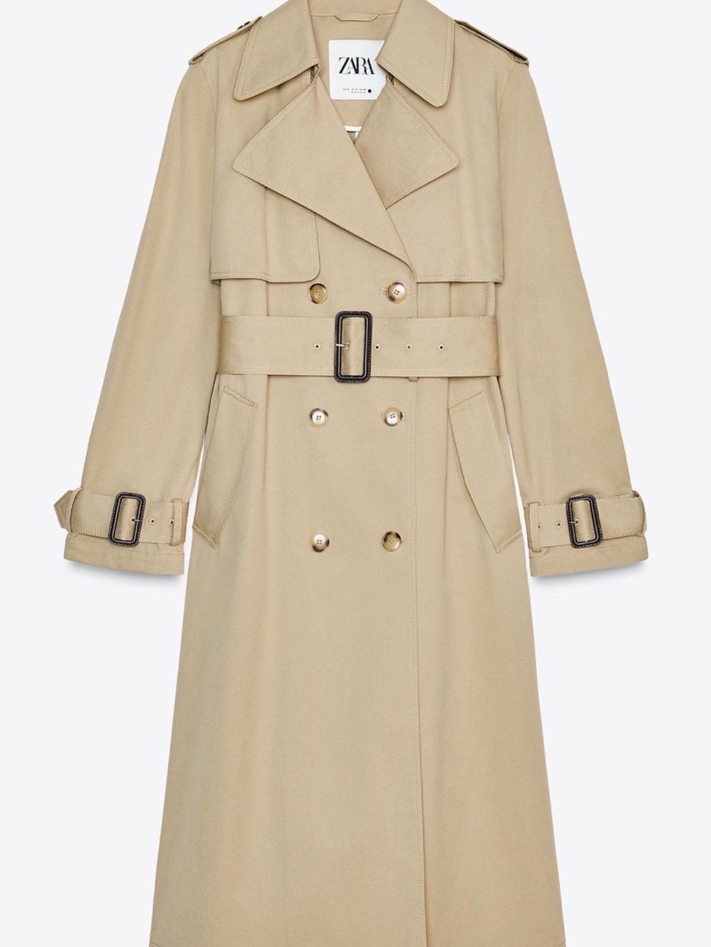 ZARA Double-Breasted water repellent Trench Coat with Belt - like new 🔥